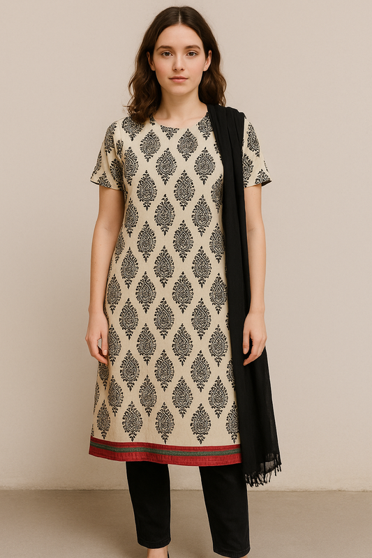 Crepe salwar kameez Dupatta set plus chest size  54