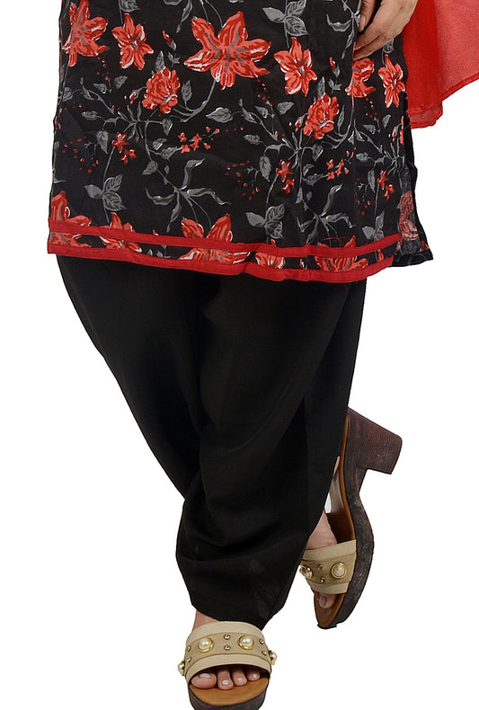 Black Women’s Crepe Salwar – Plus Size (Up to 9XL)