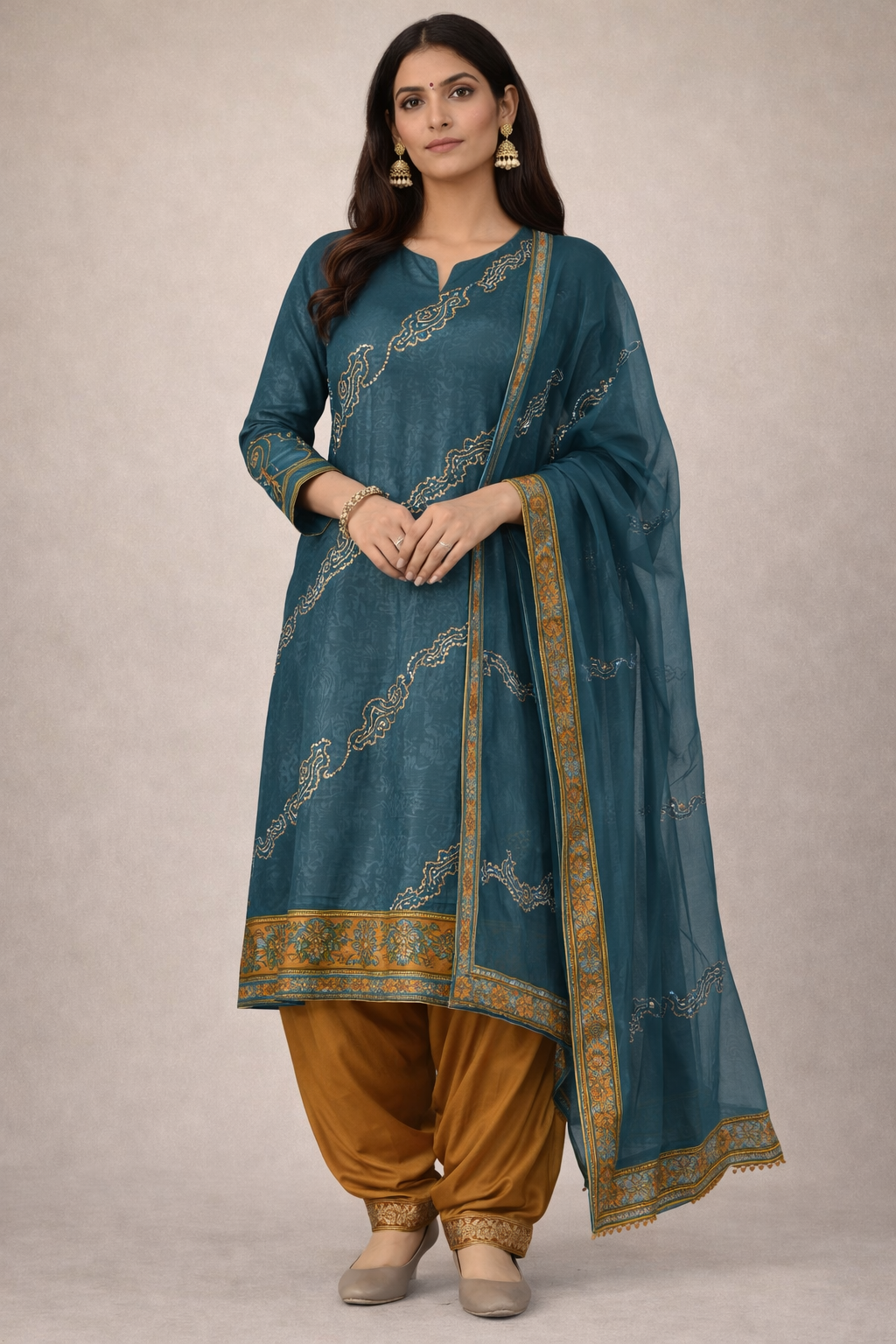 Hand Beaded Plus Size 52 Salwar kameez Dress Indian Wedding Bollywood Party Wear