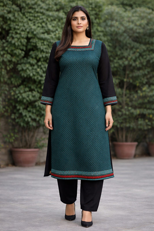 Blue long sleeves Salwar kameez dress plus size 52