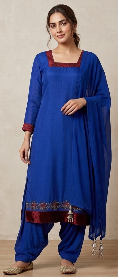 Royal Blue  Beaded salwar kameez Chest size 44