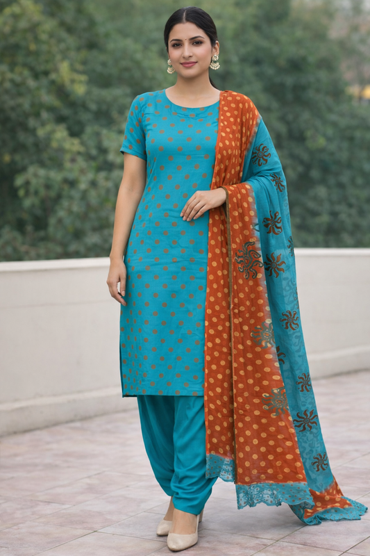 Blue salwar kameez dress chest size 46 XL short sleeves