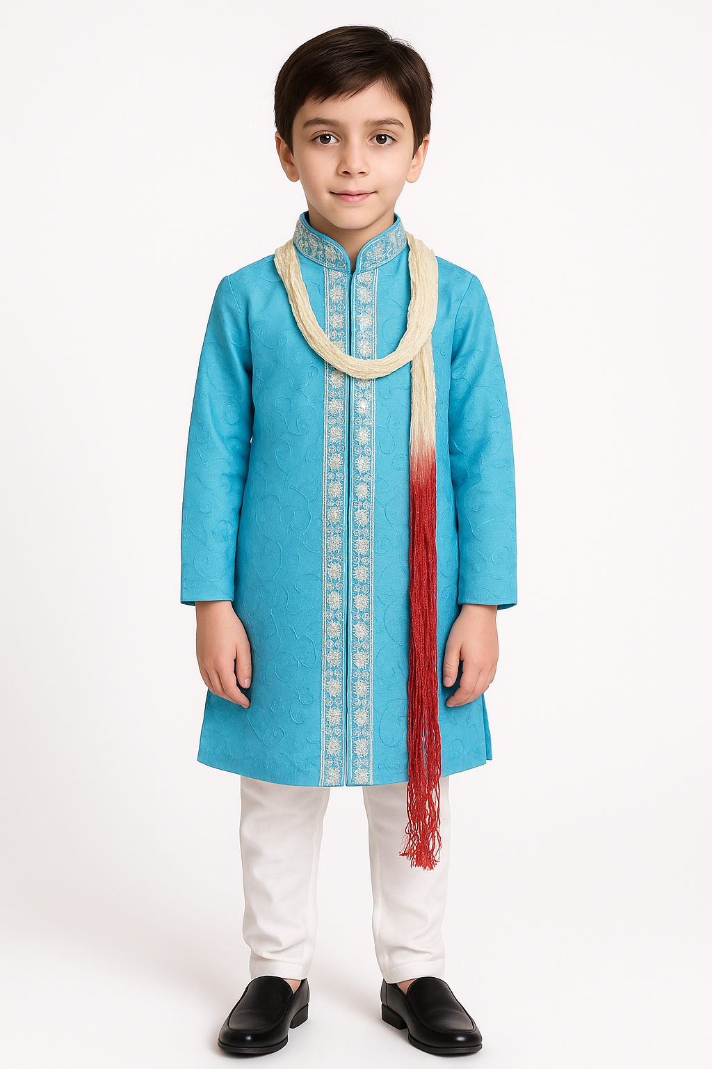 Blue  India Boys sherwani Beaded Indian Wedding party wear