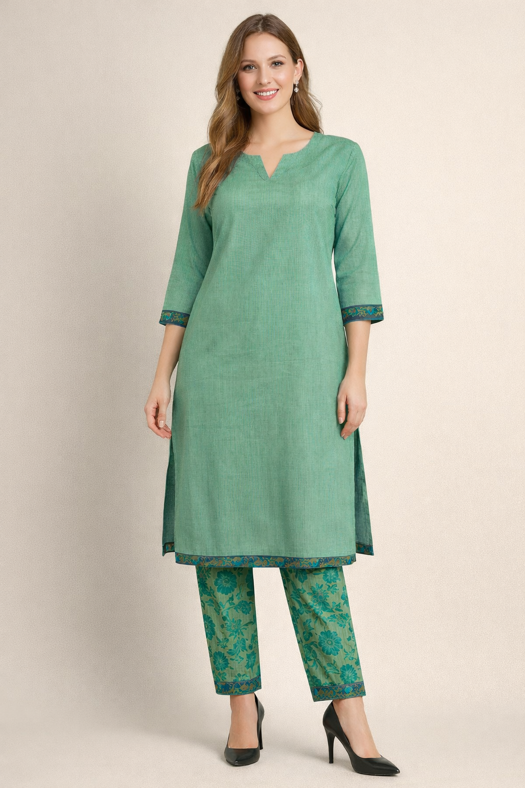 Green Printed  salwar kameez Dupatta chest size 42