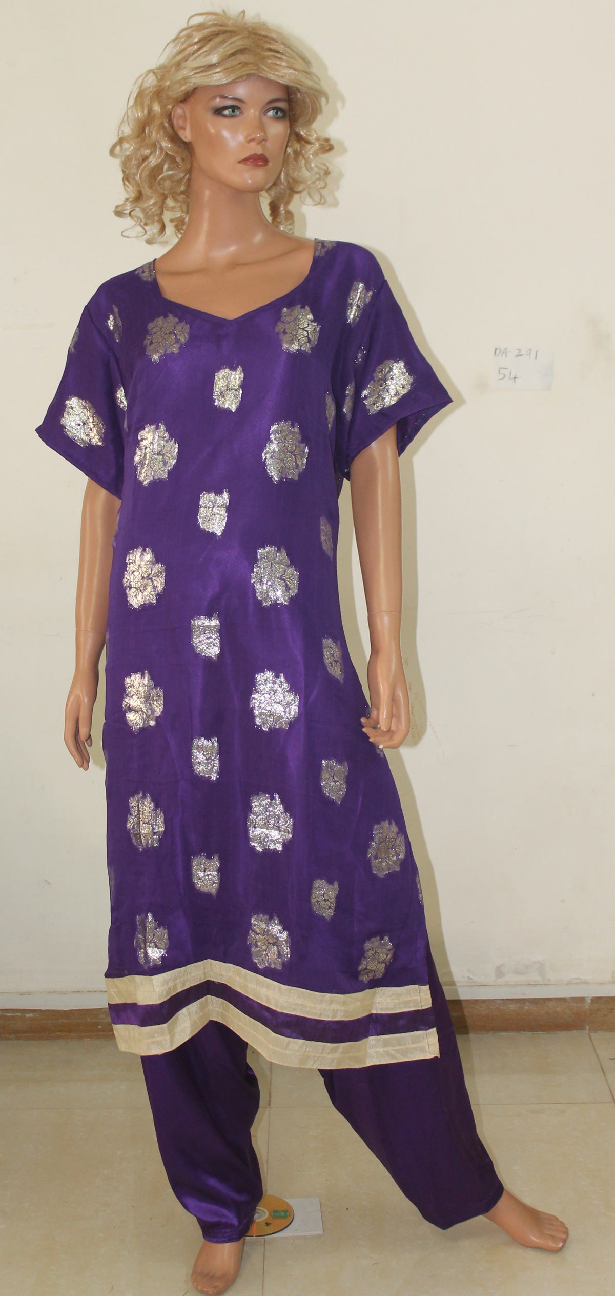 Purple Salwar kameez Dress plus chest  Size 54