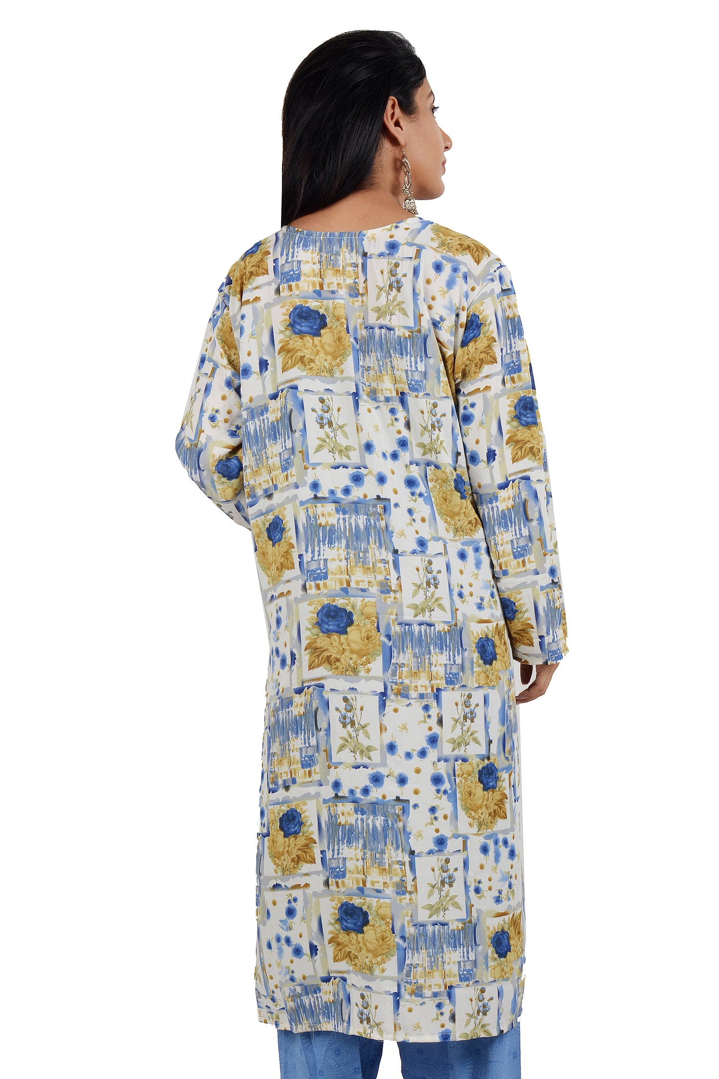 Blue Printed  Dress Salwar kameez Dress Chest Size 46