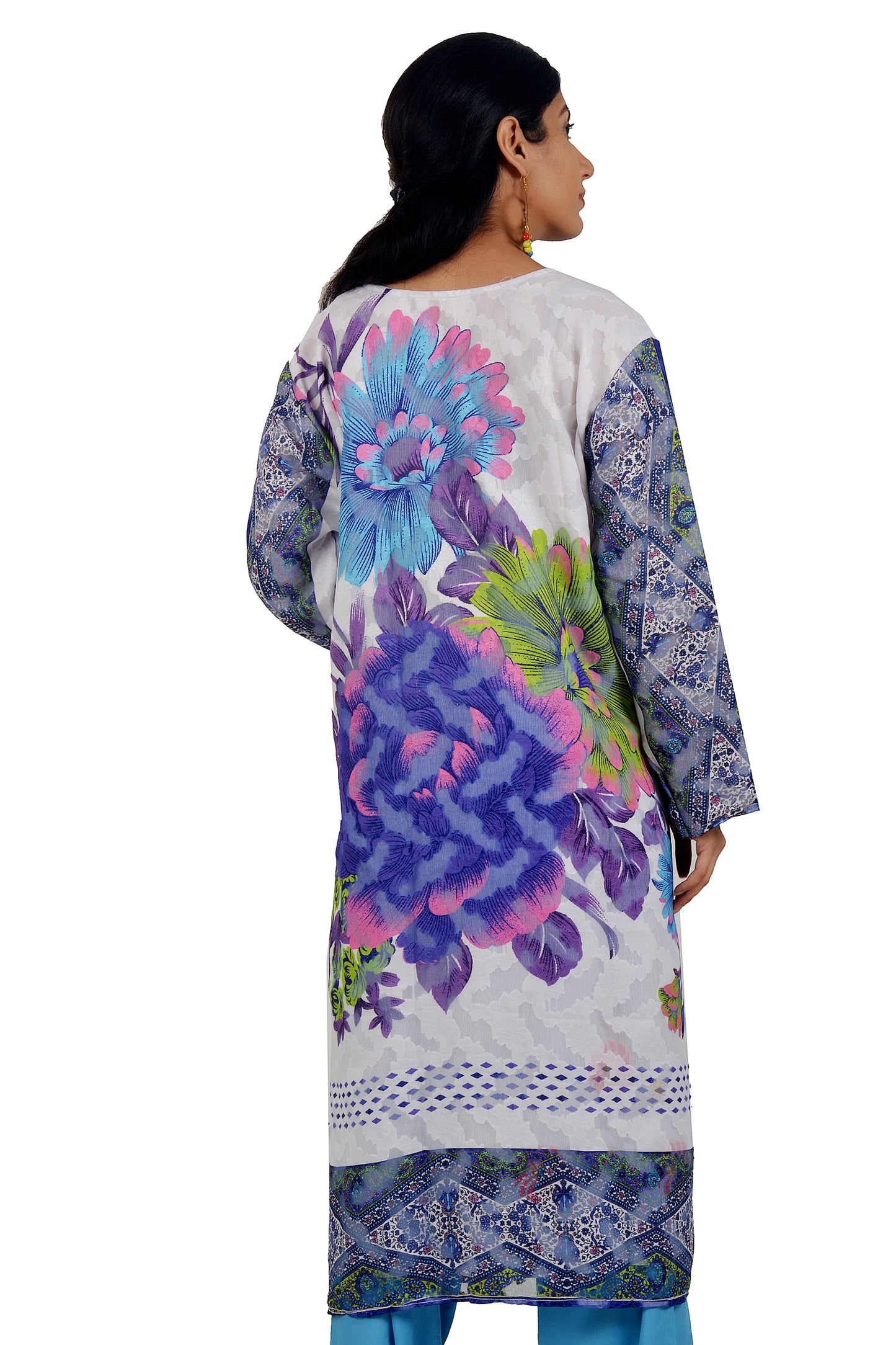 Blue Cotton  Dress Salwar kameez Dress Plus Chest Size 50