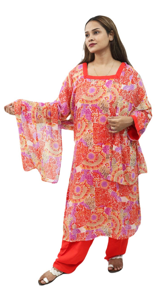 Printed  Salwar kameez  plus Chest Size 50 Indian Wedding Party wear