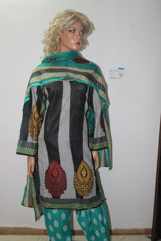 Blue Cotton  Salwar kameez Dress Plus Chest Size 52