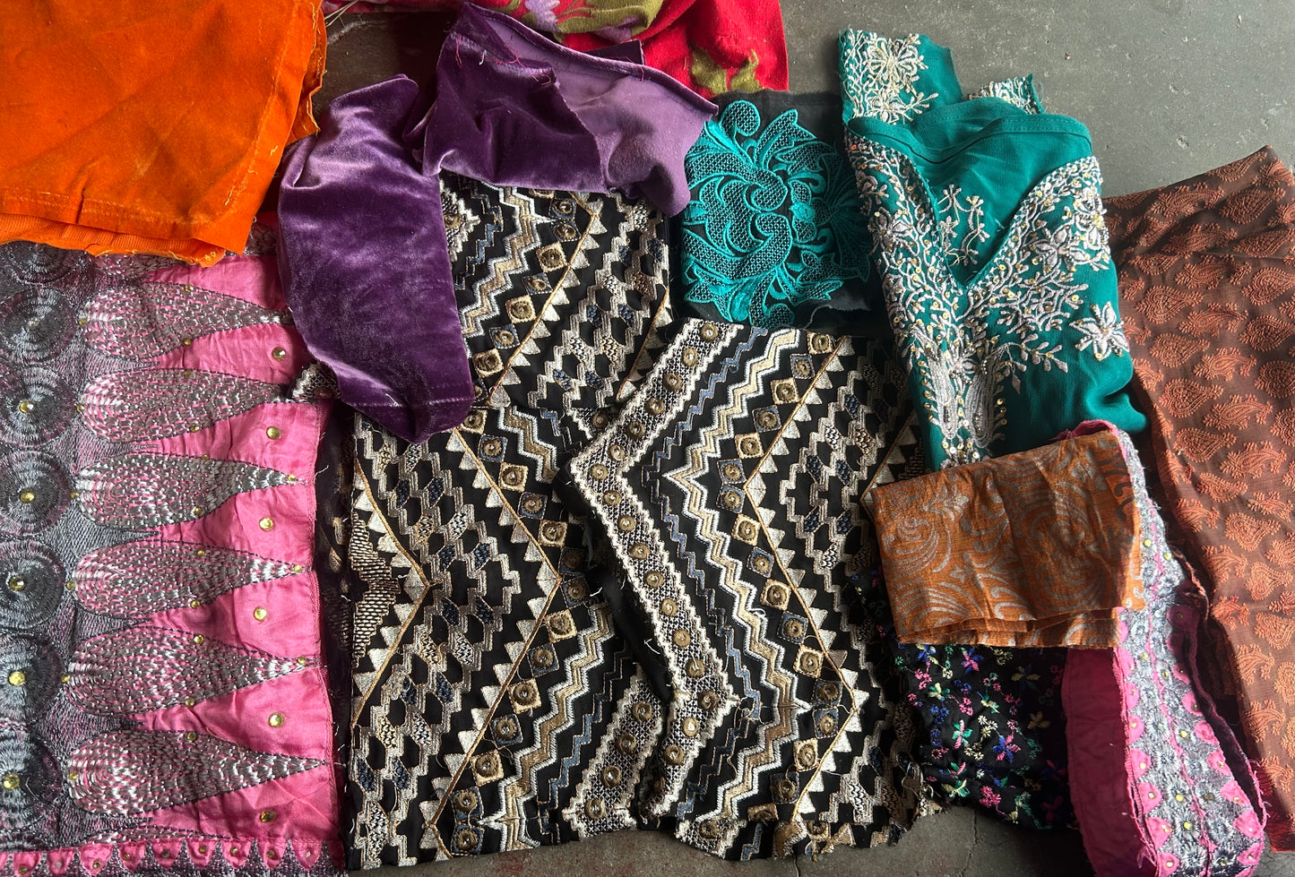 Set Of 10 Small fabric Art Craft Stitching Project Doll Clothes