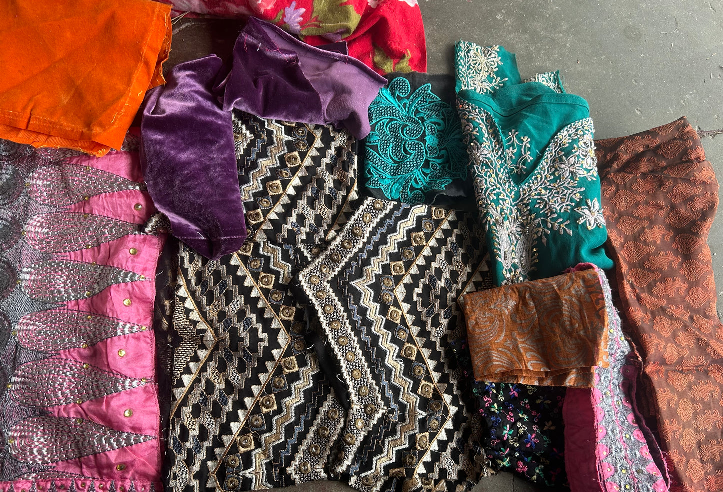 Set Of 10 Small fabric Art Craft Stitching Project Doll Clothes