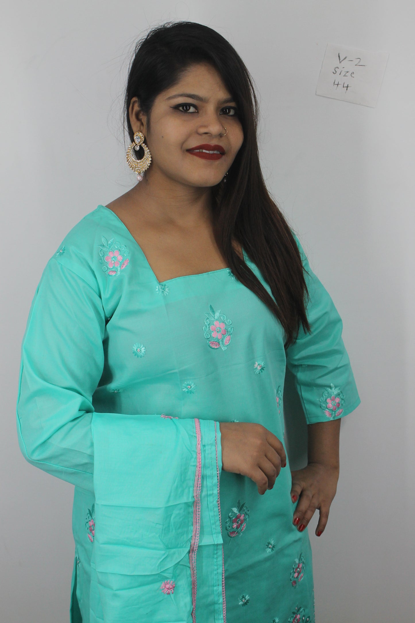 Green Cotton Salwar kameez Dress  Chest size  44