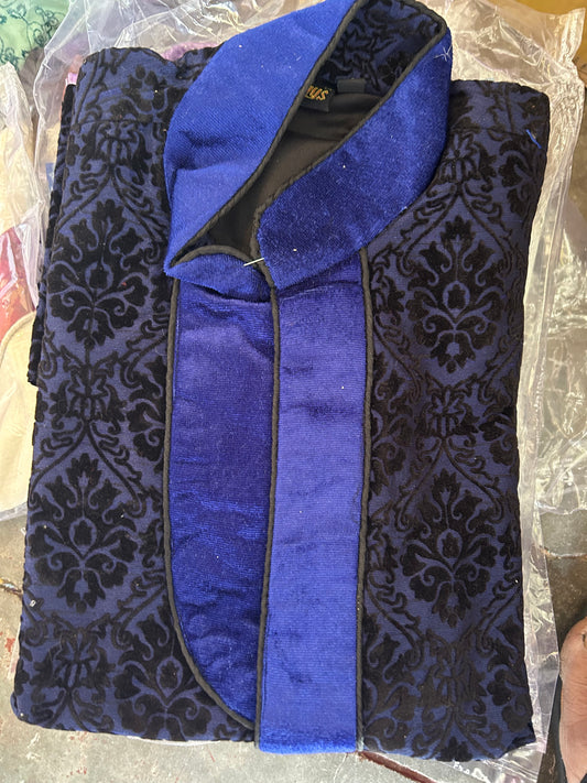 Blue Designer Boys sherwani set Pajama & Shawl  age 6