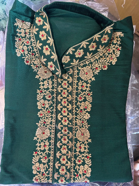 Green Boys kurta pajama set age 8 Indian wedding party wear