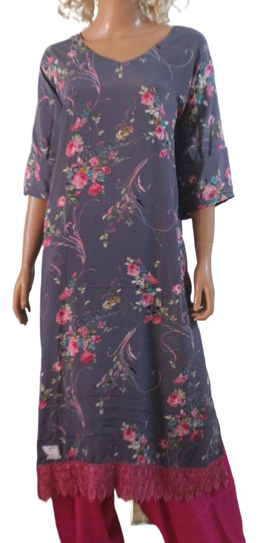 Gray Plus size salwar kameez dress size 54