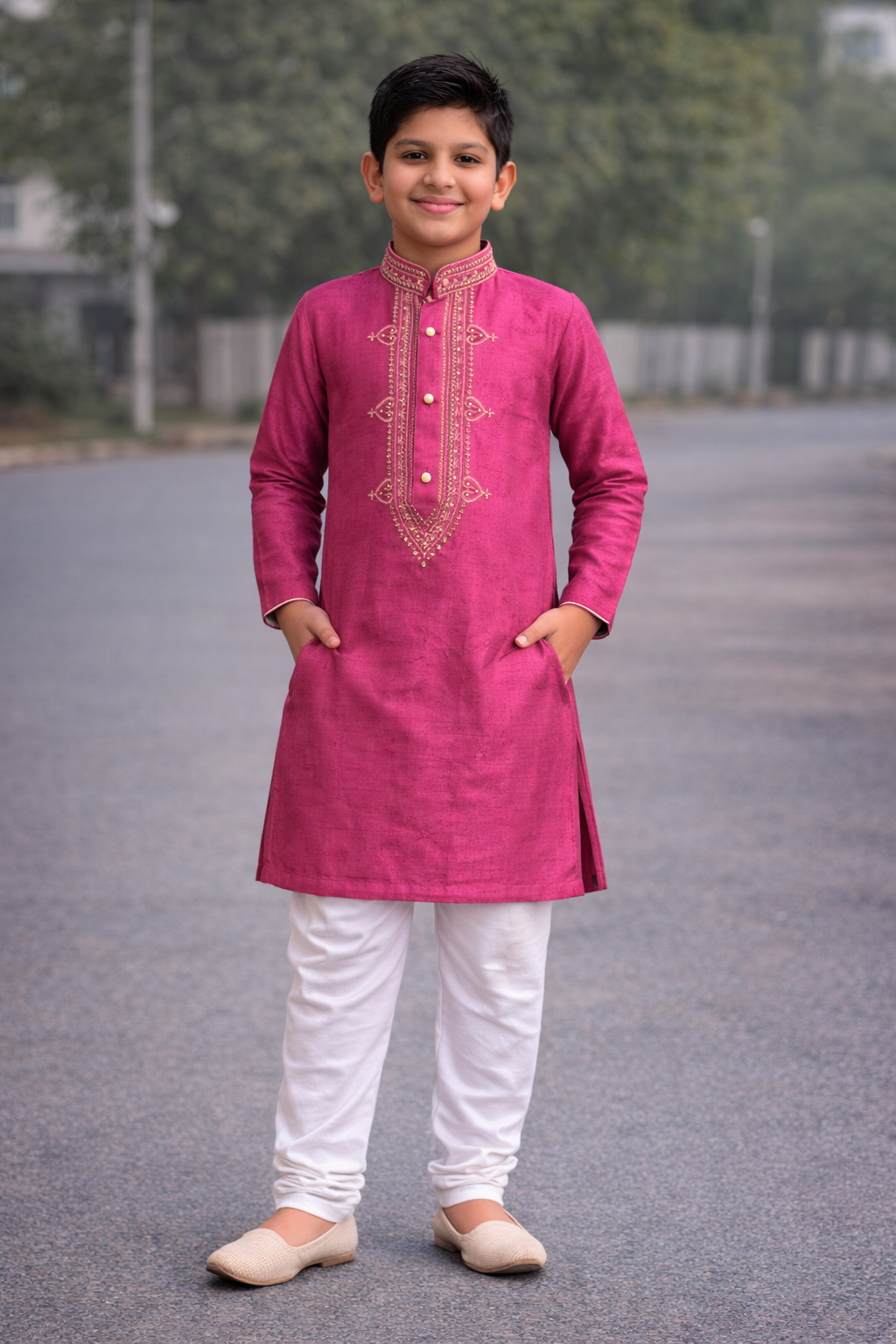 Boys Traditional Embroidered Kurta with Pajama – Festive Wear Age 11