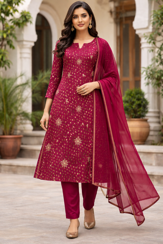 Burgundy Plus size salwar kameez Plus size 56 Long sleeves