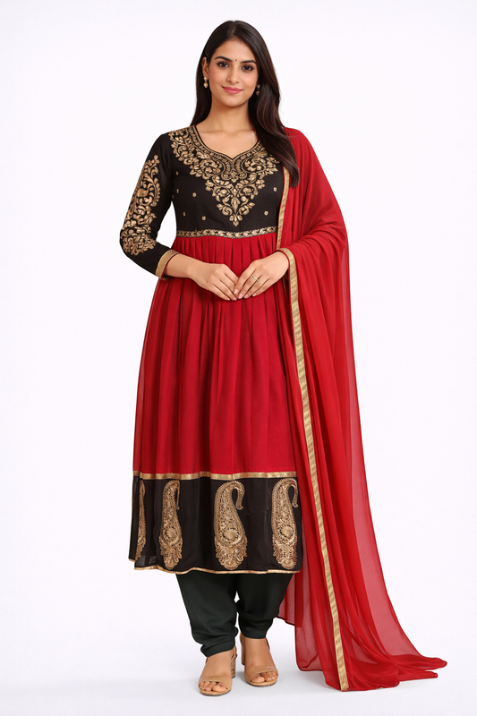 Red Anarkali Dress Salwar kameez  Chest size 44 XL