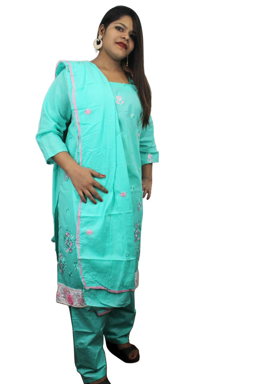 Green Cotton Salwar kameez Dress  Chest size  44