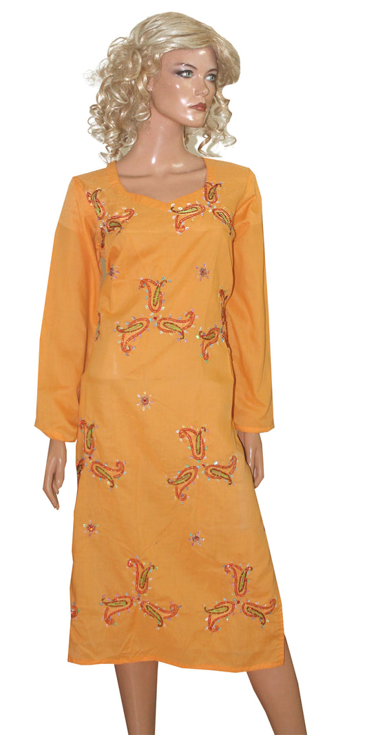 Yellow Cotton Kurta  plus chest  Size 46