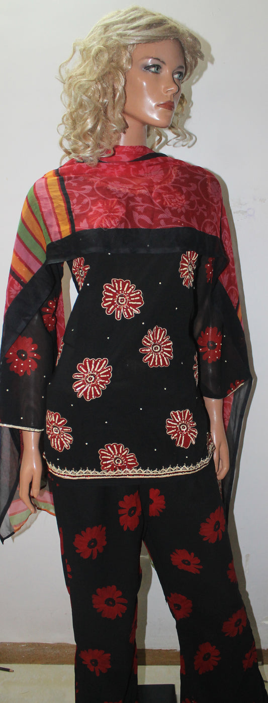 Black  Salwar kameez Dress Plus Chest Size 38