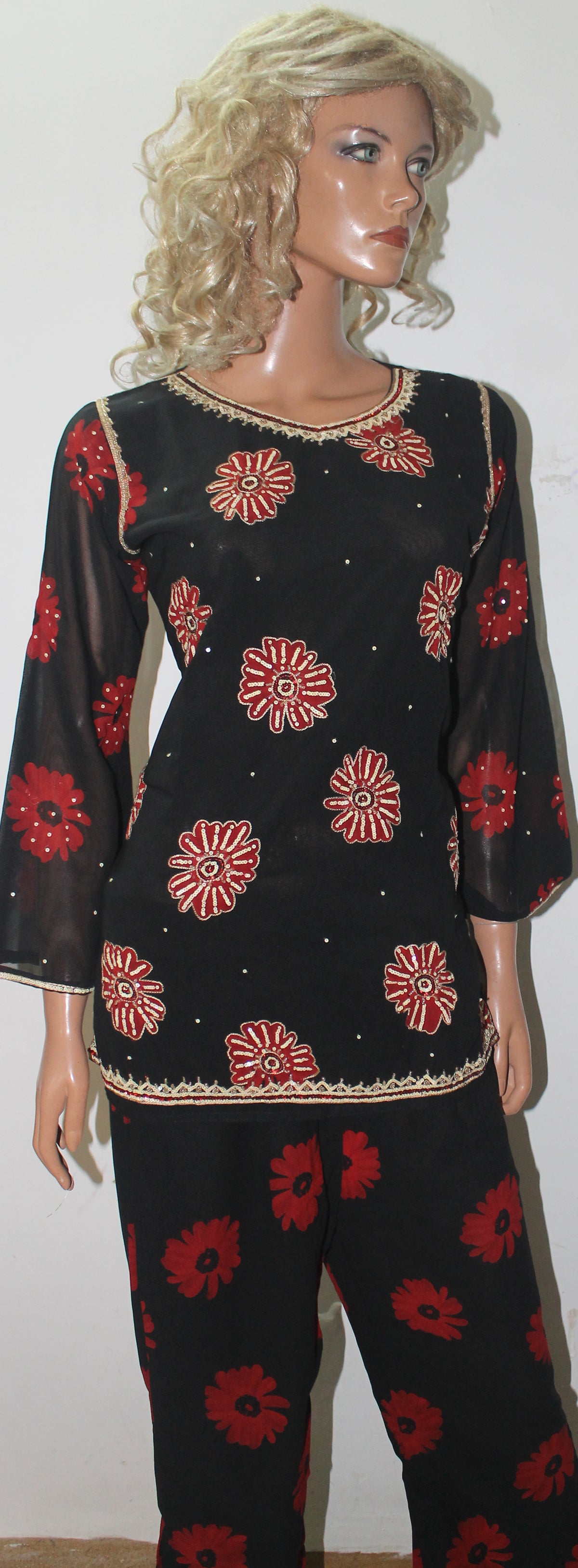Black  Salwar kameez Dress Plus Chest Size 38