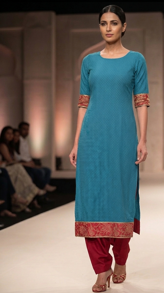 Blue salwar kameez dress Plus  chest size 52