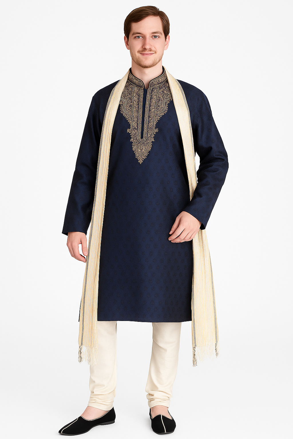 Blue Men Silk Kurta Pajama Set – Plus Sizes Up to 8XL | Wedding & Party Wear