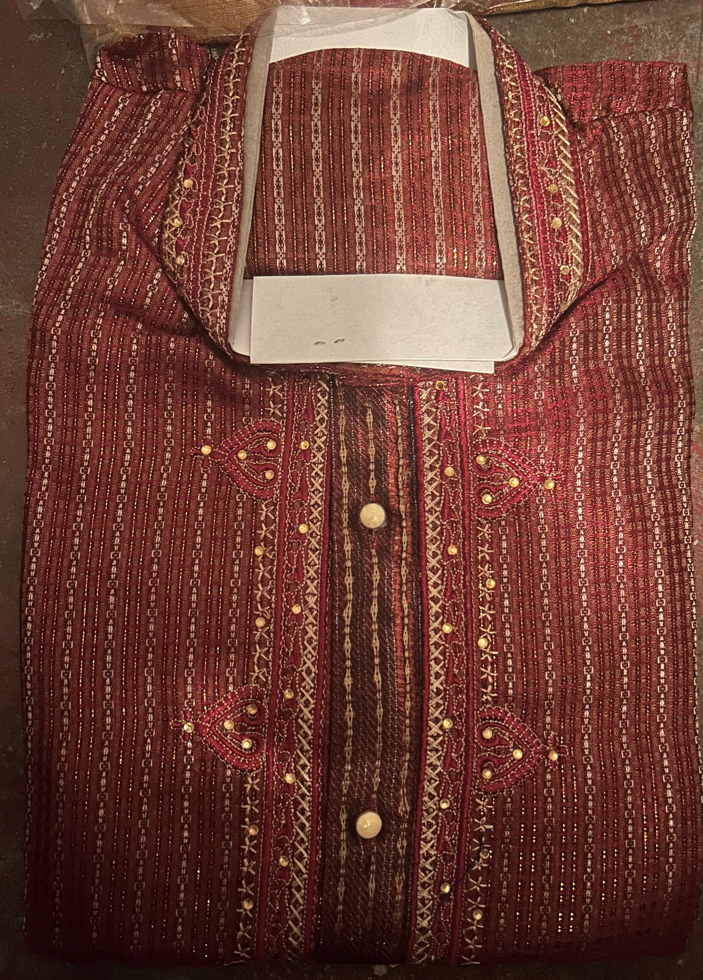 Burgundy Boys Kurta Pajama set age 11