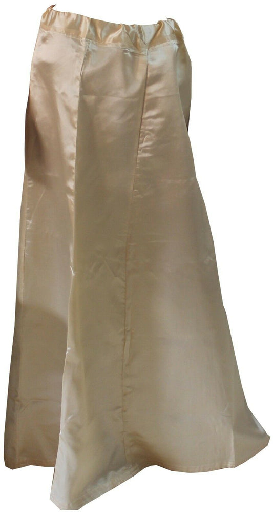 Cream Premium Soft Satin Saree Petticoat – Adjustable Drawstring Underskirt