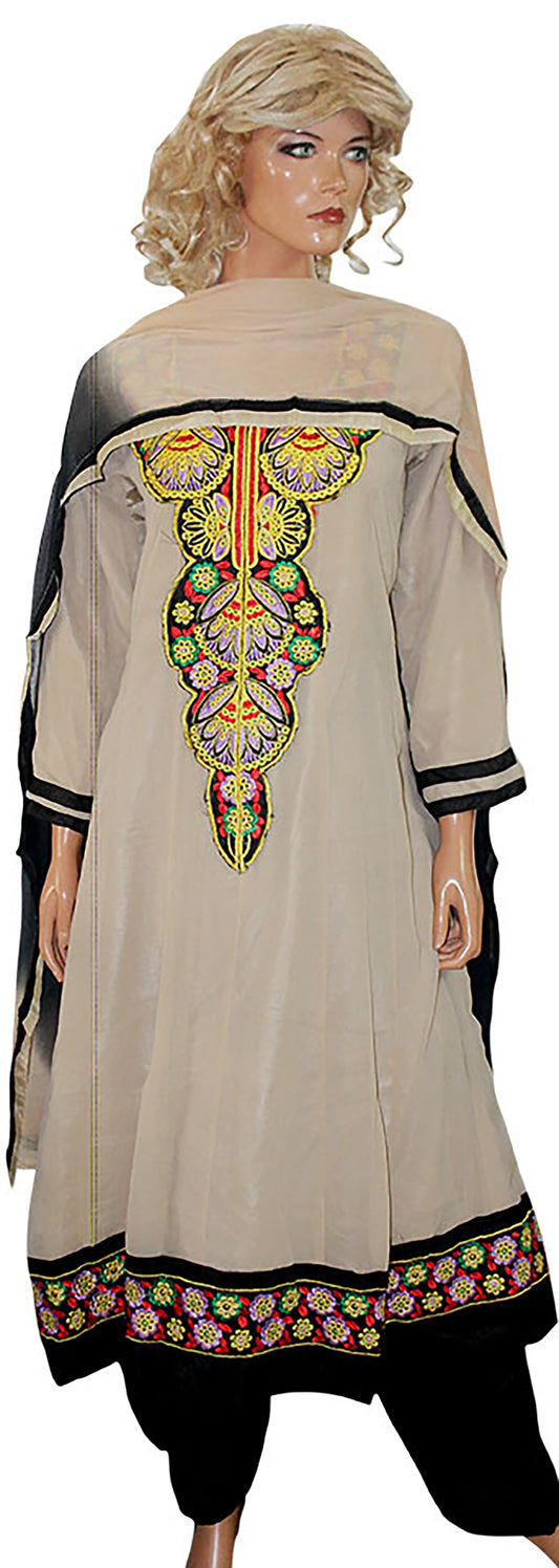 Gray Embroidered Salwar kameez Dress chest  Size 40