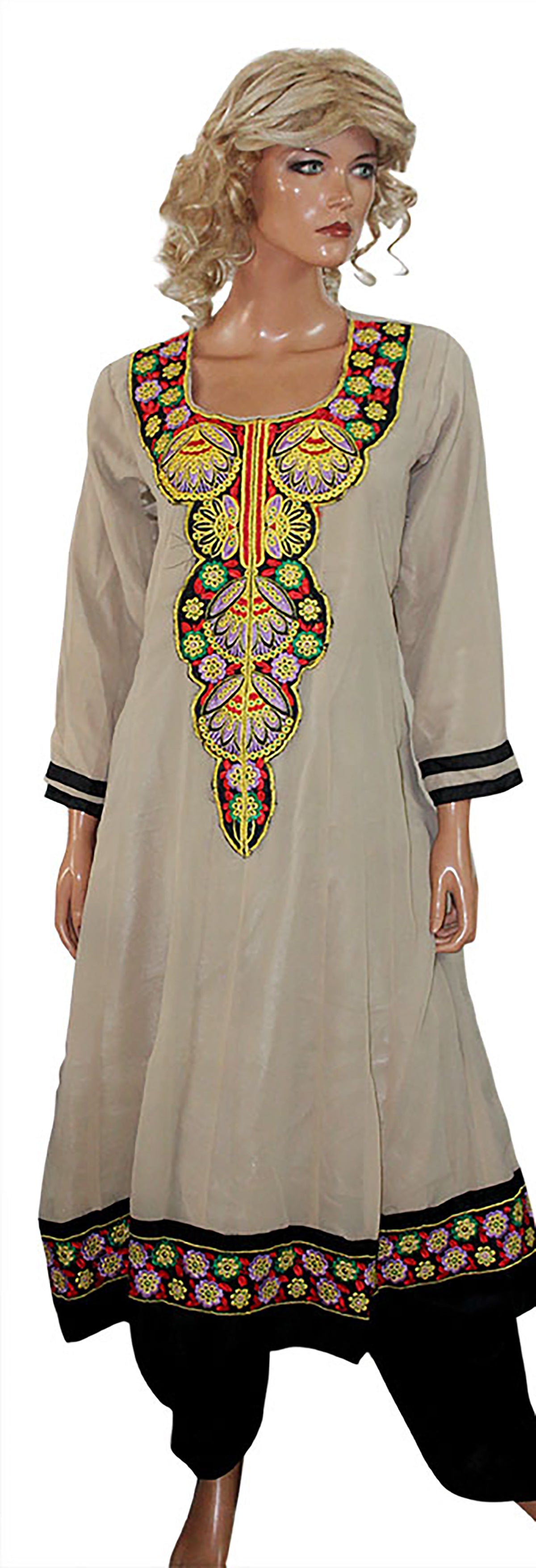 Gray Embroidered Salwar kameez Dress chest  Size 40
