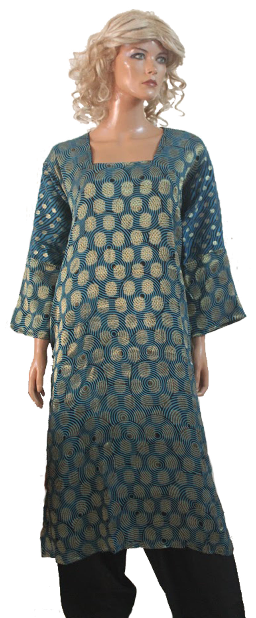 Blue Embroidered Salwar kameez Dress plus chest  Size 54