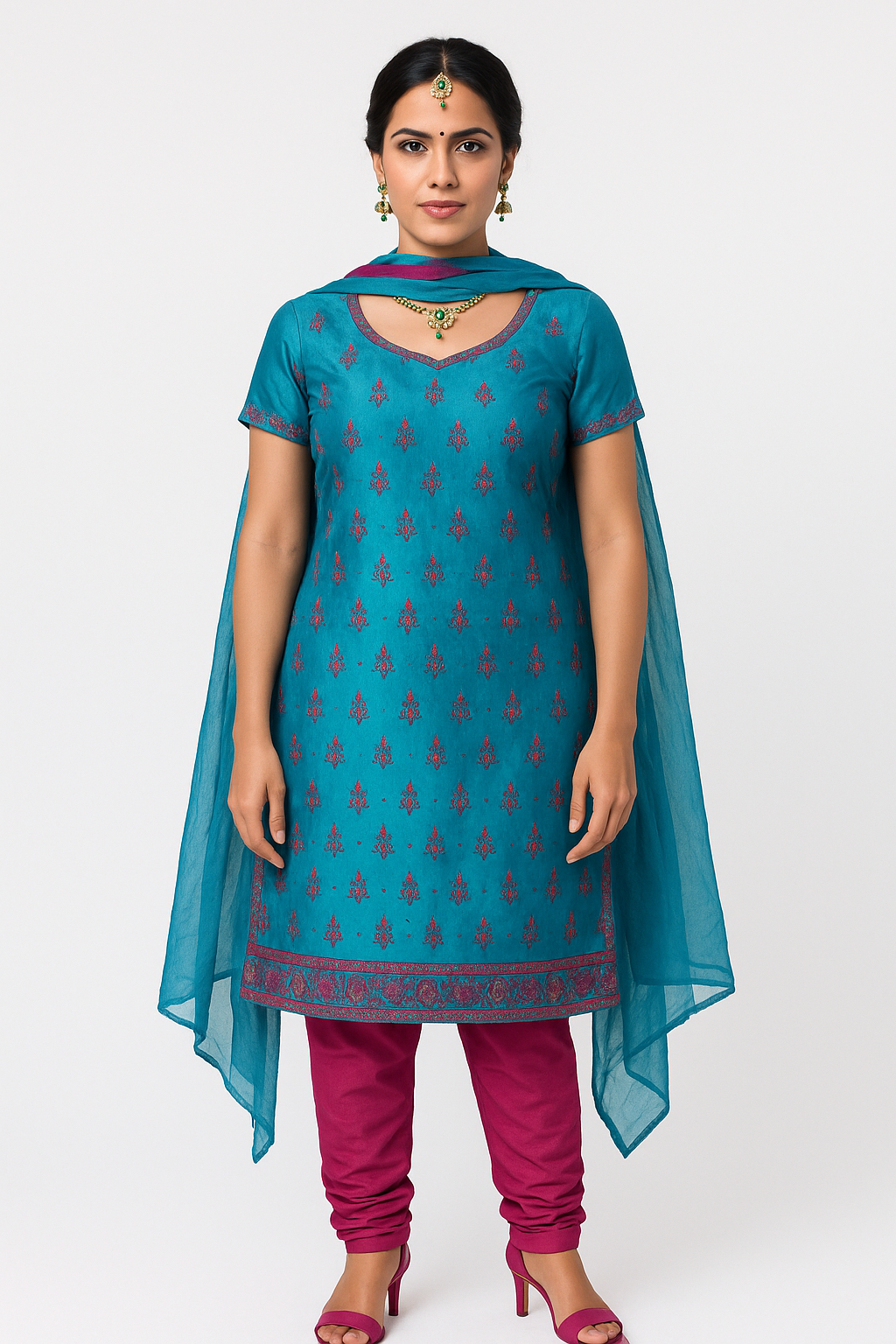 Blue  Beaded  salwar kameez Dupatta chest size 36 XSmall