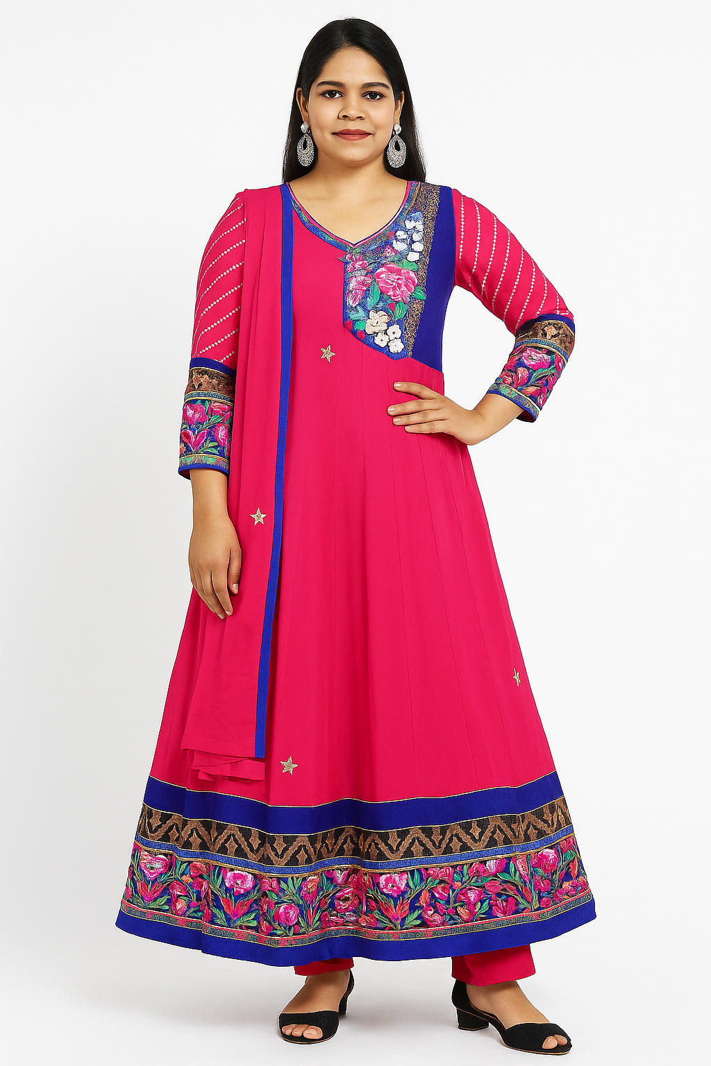 Pink  salwar kameez Dupatta chest size 40