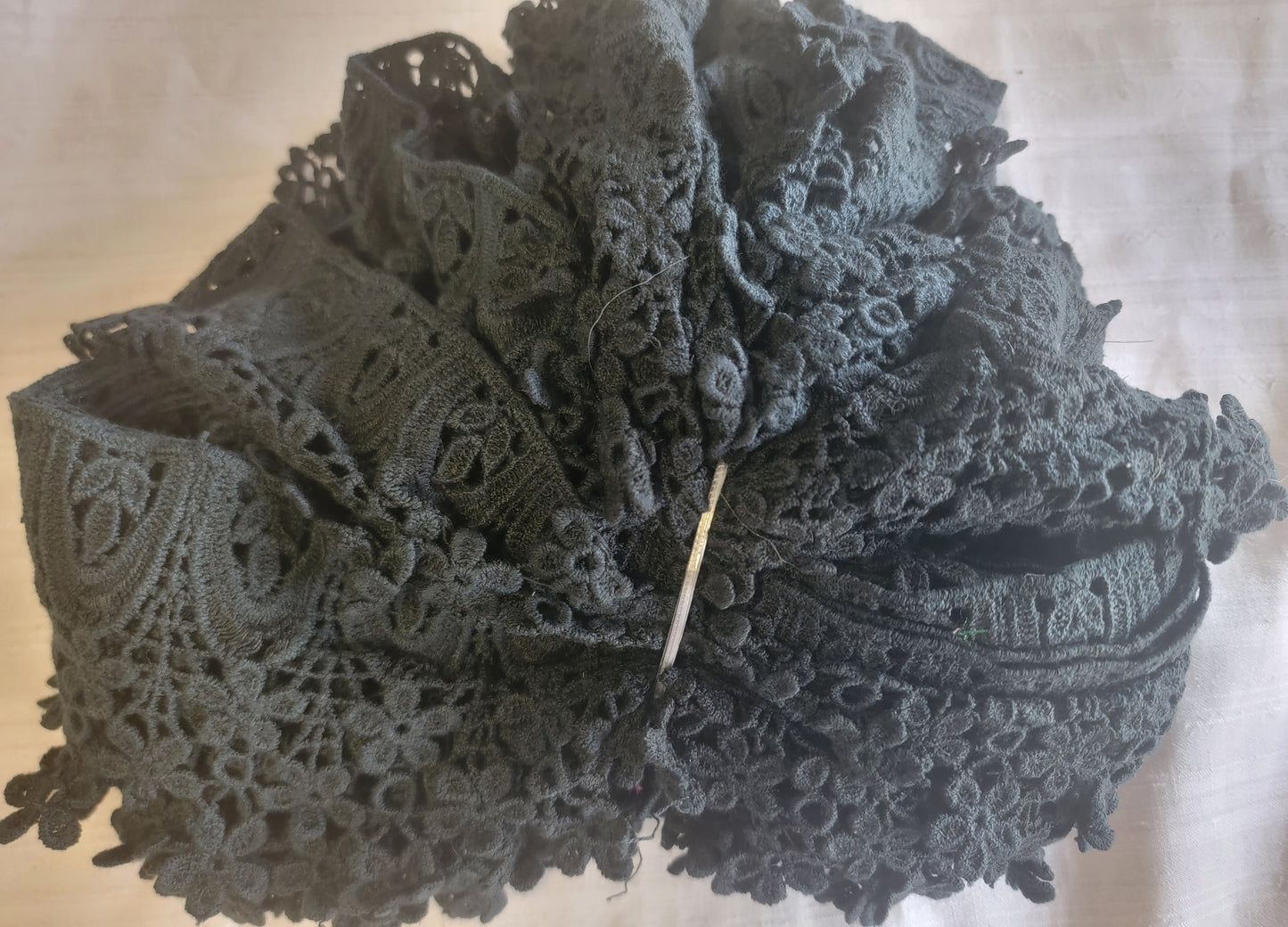 Premium Black Scalloped Crochet Lace Trim – 3" Wide, 5-Yard Bundle
