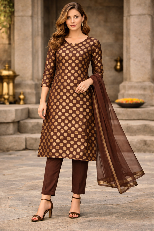 Maroon salwar kameez Dupatta chest size 40