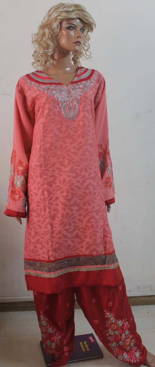 Cotton  Embroidered Salwar kameez  plus Chest 52