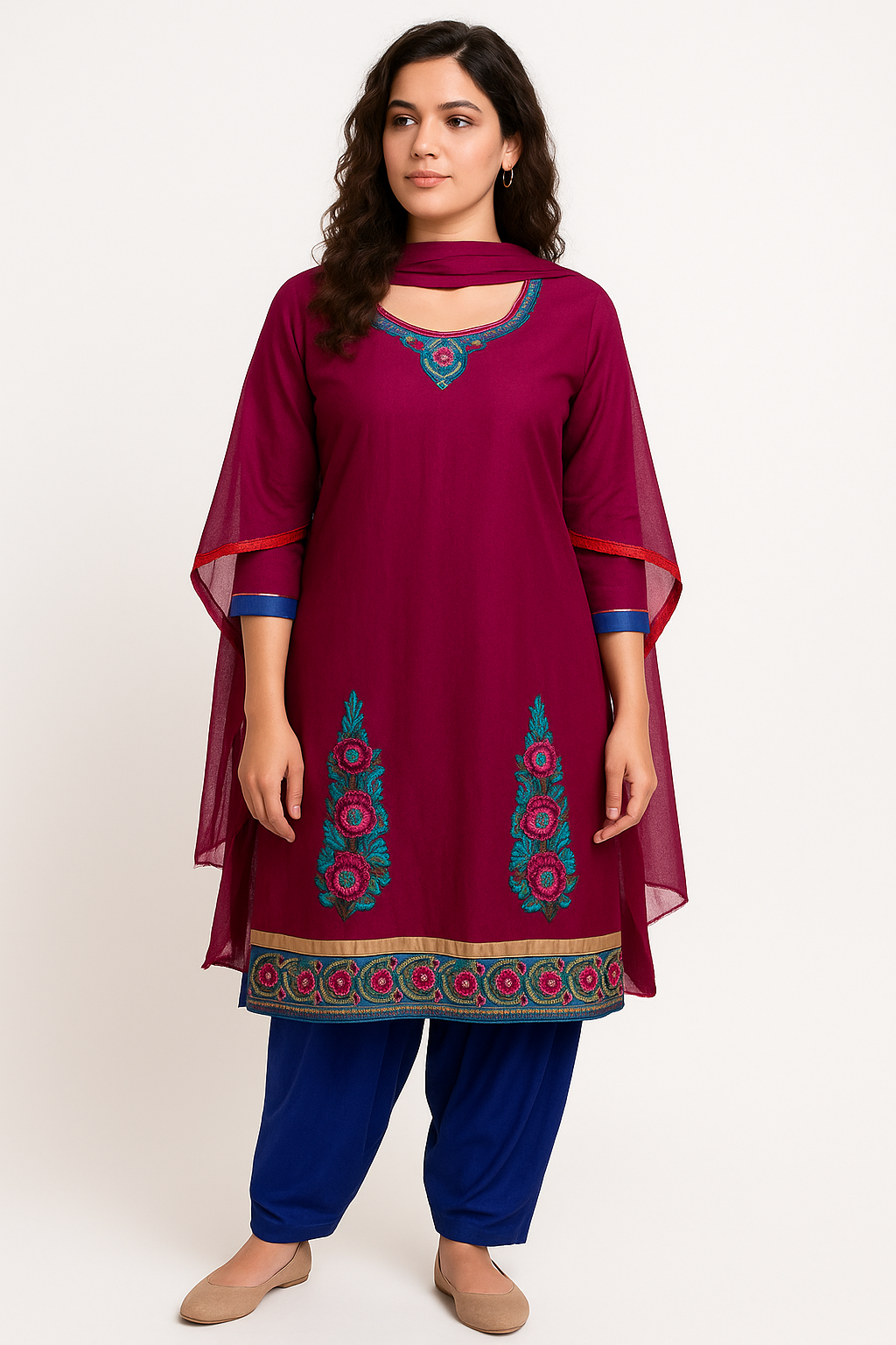 Purple  Anarkali Salwar kameez Dress Chest size 36,38,40