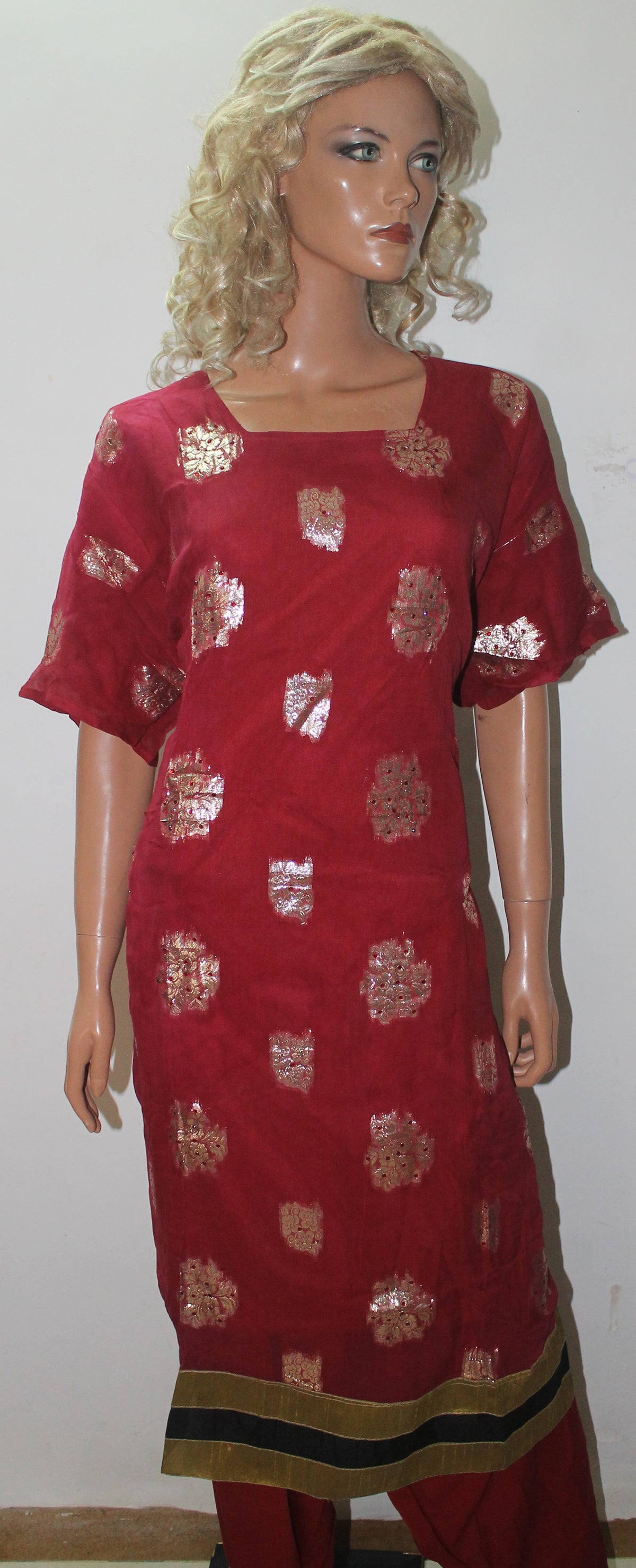 Red Salwar kameez Dress Plus Chest Size 50 Indian Bollywood