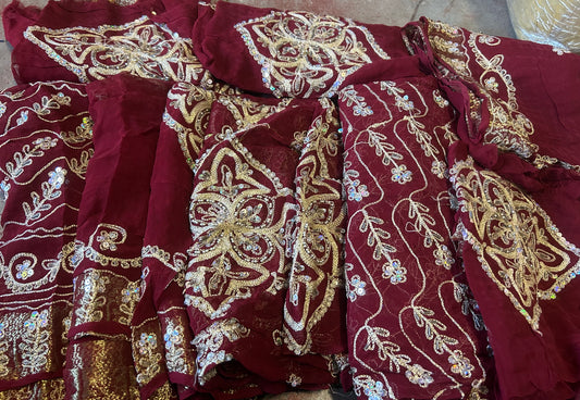 Set Of 10 Beaded Embroidered Lace Trim Art Craft Stitching fabric Doll Clothes Ornament Projects (Copy)