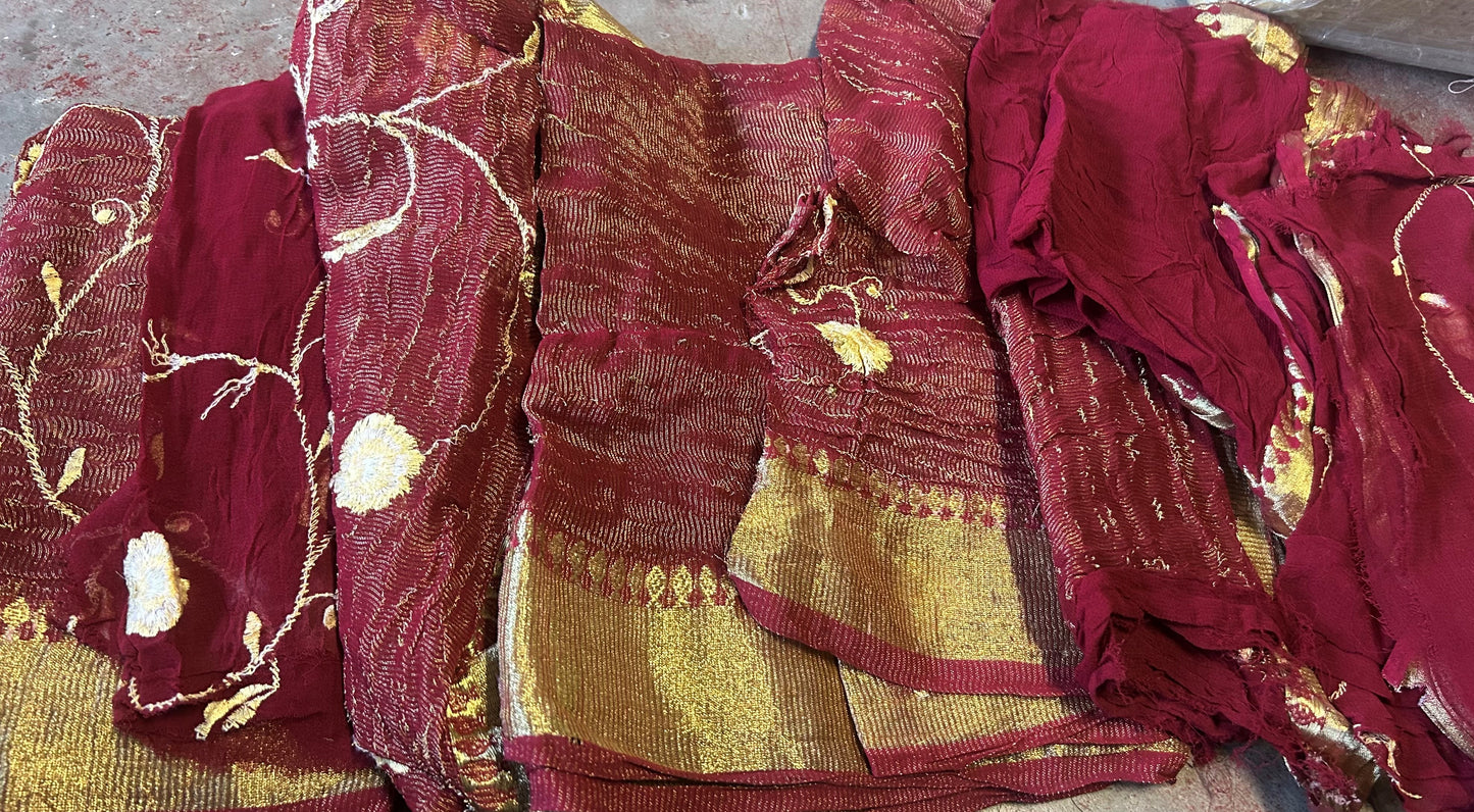 Set Of 10 Beaded Embroidered Lace Trim Art Craft Stitching fabric Doll Clothes Ornament Projects (Copy)