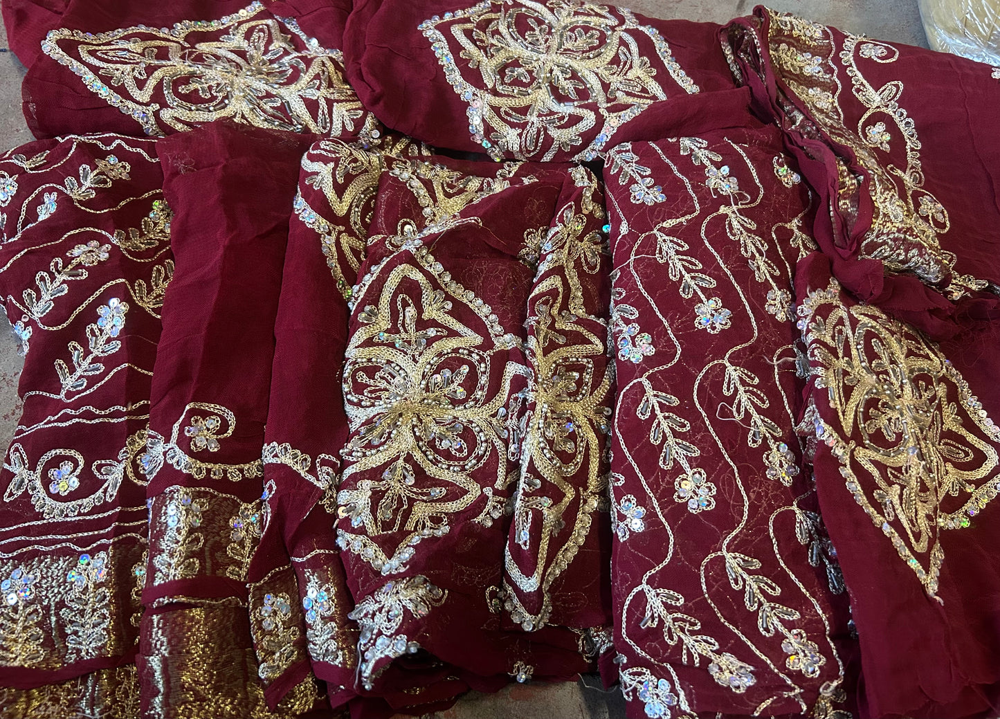 Set Of 10 Beaded Embroidered Lace Trim Art Craft Stitching fabric Doll Clothes Ornament Projects (Copy)