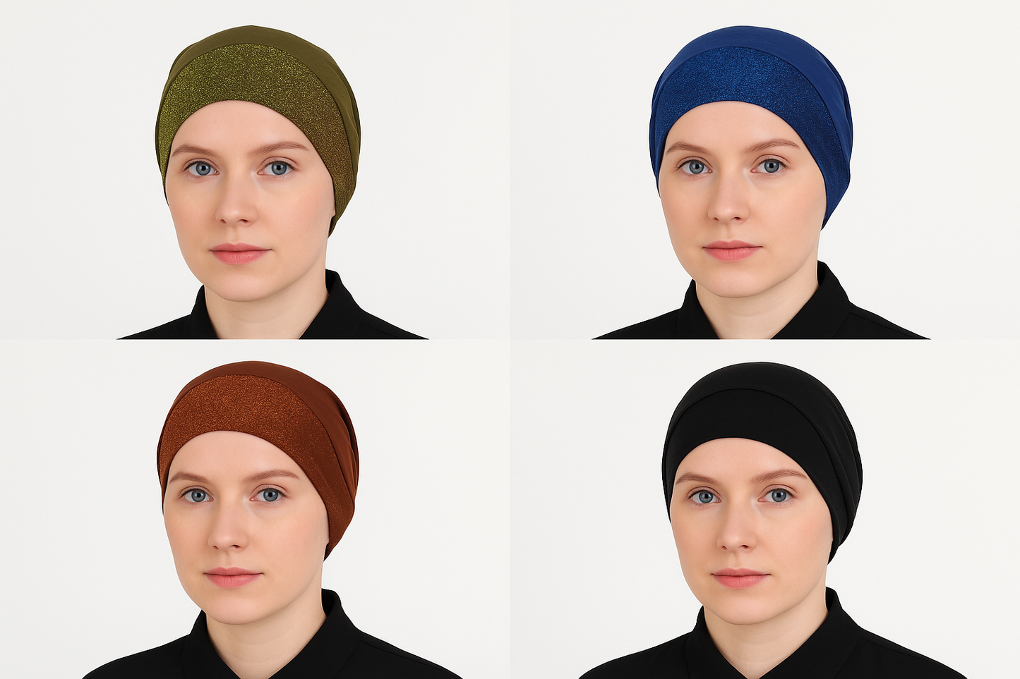 Shimmery Hijab cap set of 10 Different Colors Wedding Party Wear