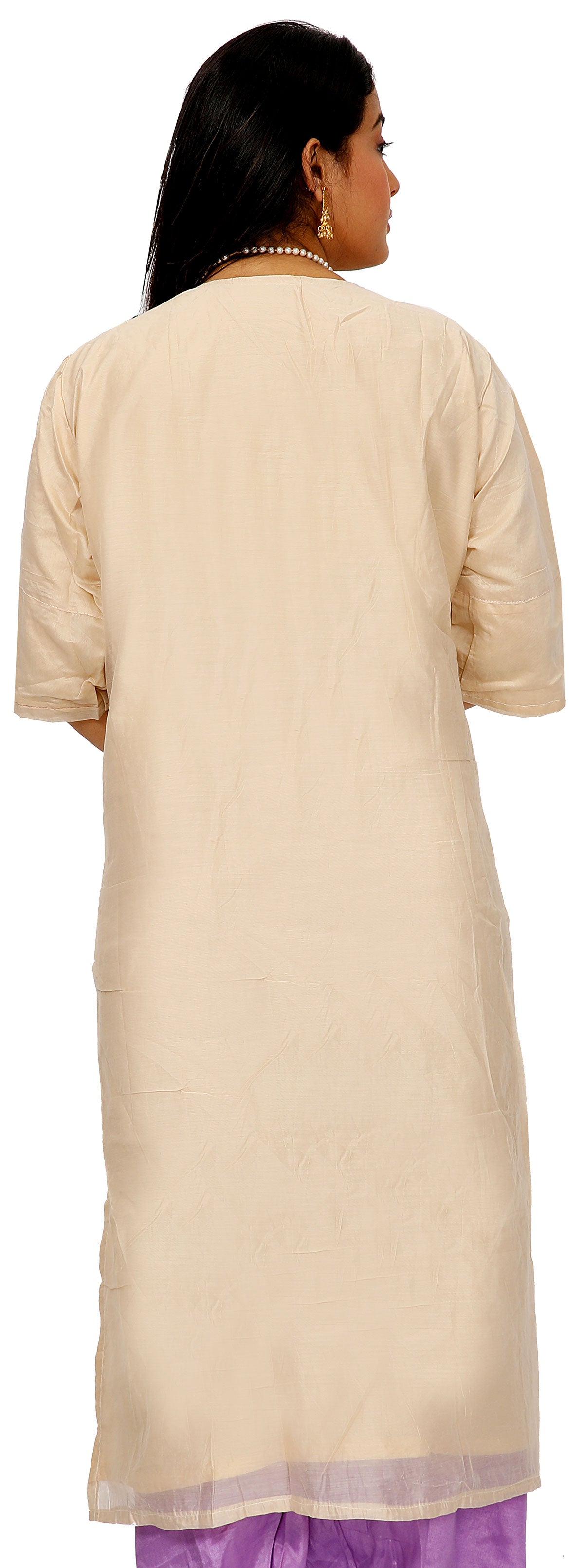 Beige Cotton Silk Salwar kameez Dress Plus Size 52