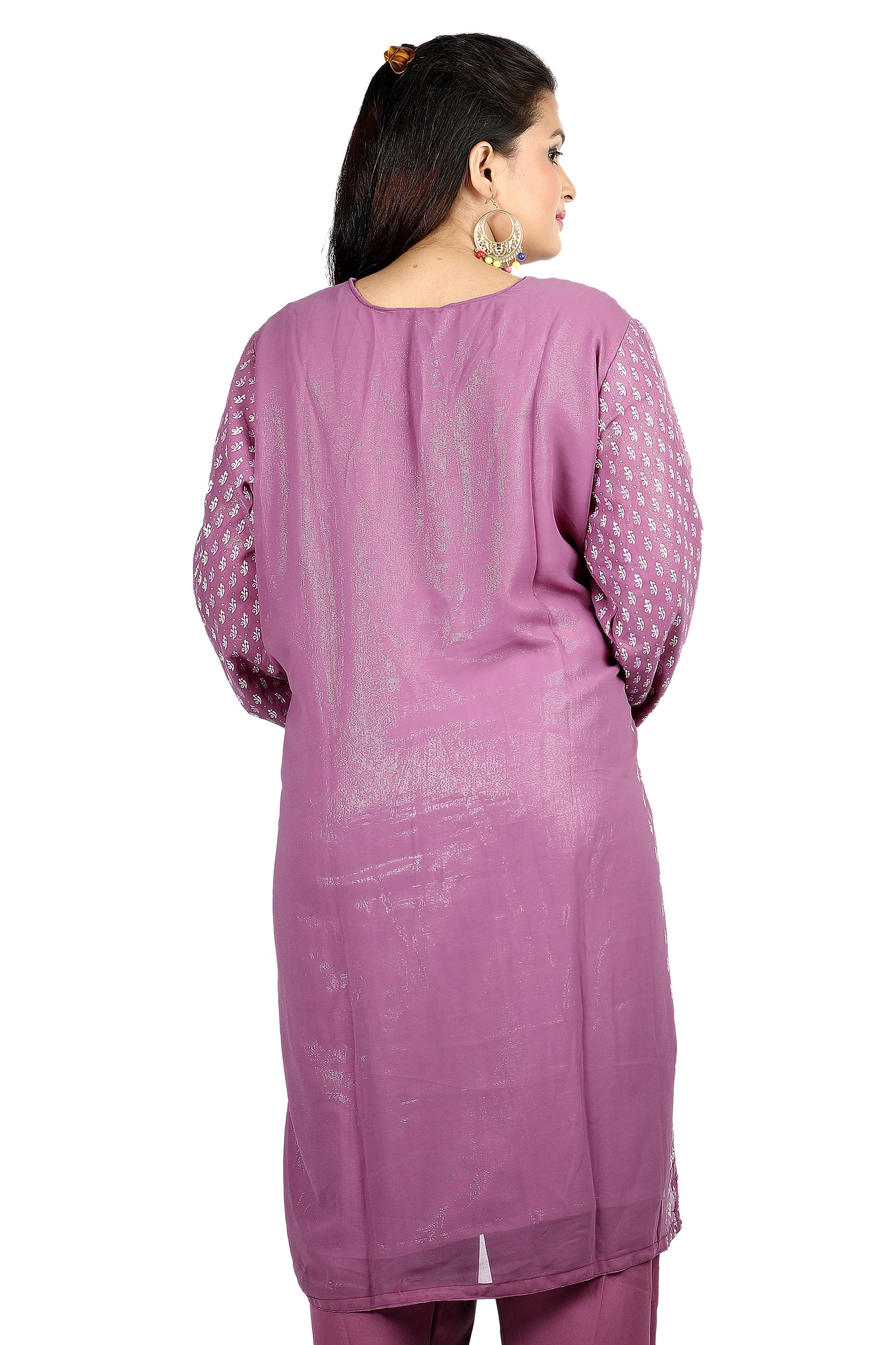 Purple Chiffon Dress  Salwar kameez  Plus Size 52