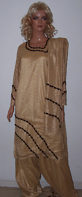 Gold Net Full sleeves  Salwar Kameez Designer Wear Chest size 36