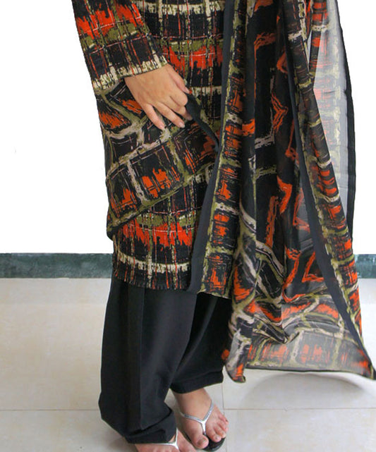 Black Indian Salwar match Kurta Mameez High Quality Crepe 