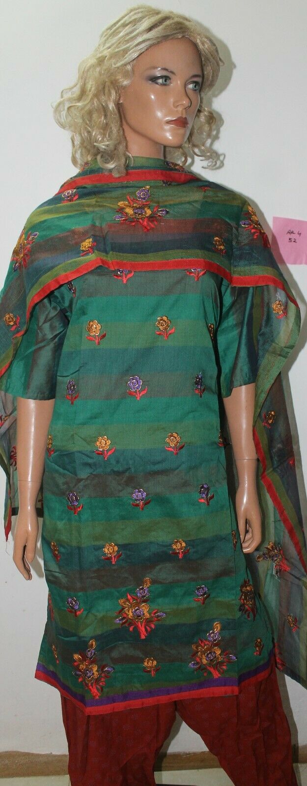 Green  Embroidered Cotton Bollywood Collections  Salwar kameez Chest Size 52