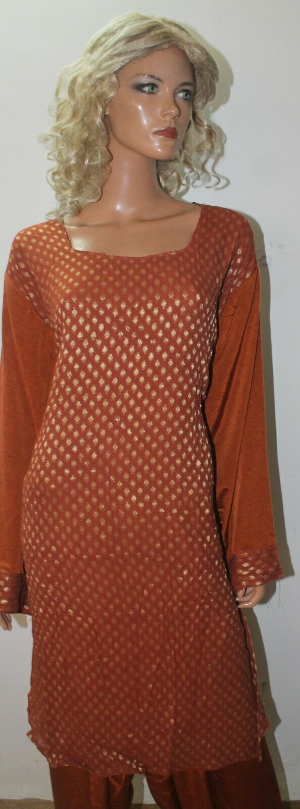 Rust Printed Crepe  Collections  Salwar kameez Chest Plus Size 56